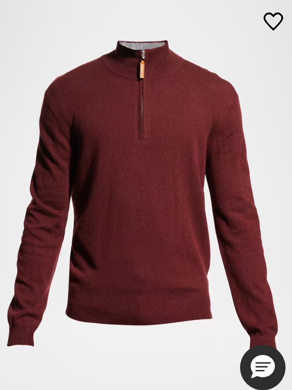 Men's Neiman Marcus cashmere Half-Zip Sweater - Burgundy